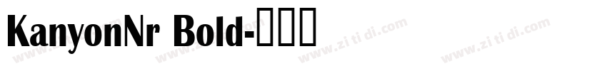 KanyonNr Bold字体转换